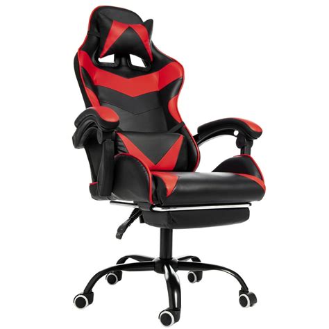 YouLoveIt Gaming Chair Black Red Gaming Chair High Back Office Chair Ergonomic Swivel Chair ...