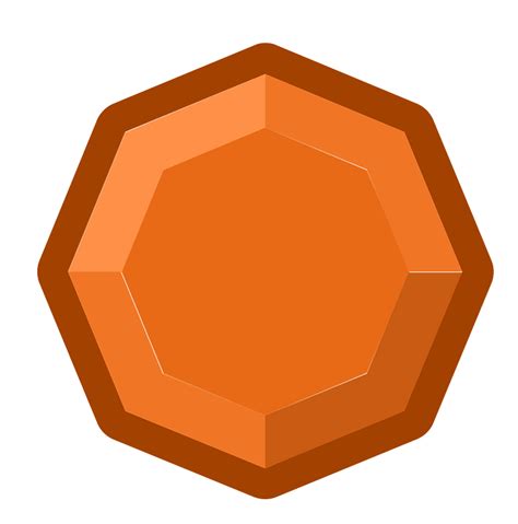 Diamond octagon 12-13 orange outlined icon. Free download transparent .PNG | Creazilla
