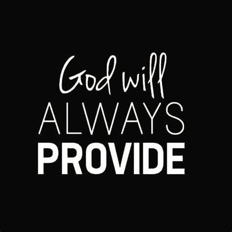 God will always provide