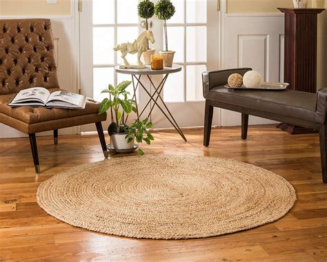 Round Jute Rug for Outdoor Indoor Braided Jute Rug Natural - Etsy