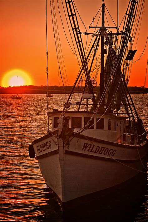 Fishing Boat Sunset Photograph by Diana Powell - Pixels