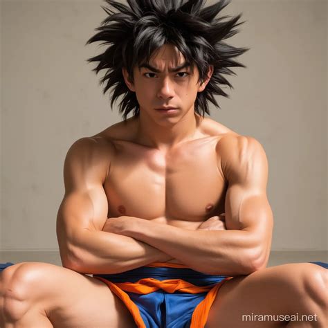 Shirtless Goku Black with Crossed Arms Pose | MUSE AI