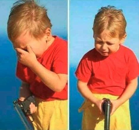 Sad Kid With Gun Blank Template - Imgflip