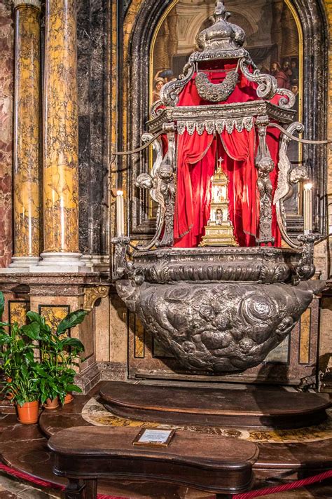 The reliquary of the Virgin Mary's Bridal Ring in the Chapel of the ...