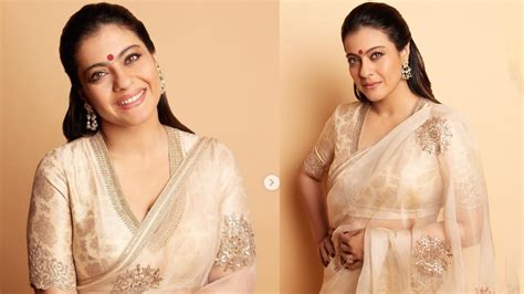 Holi 2023: Kajol Shares Breathtaking Pics Donned In Ivory Organza Saree ...