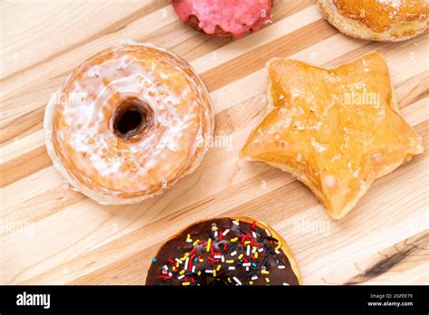 Mixed Donut Box with Donut Star Stock Photo - Alamy