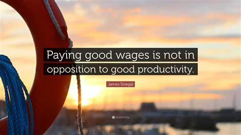 James Sinegal Quote: “Paying good wages is not in opposition to good productivity.”