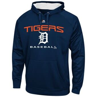 Majestic Detroit Tigers Navy 2 Cool Synthetic Pullover Hoodie