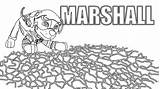 marshall coloring Page With The Word On It And A Cartoon  sketch template