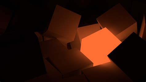 Download Orange (Color) Abstract Cube HD Wallpaper