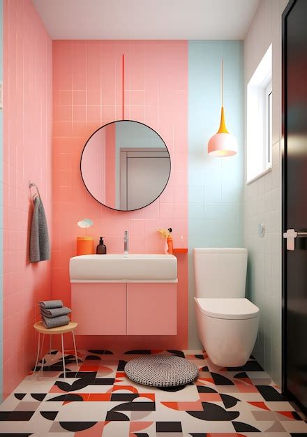 Free Photo | Small bathroom space with modern style furniture