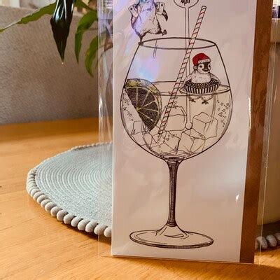 Duck in Red Wine Illustrated Greeting Card. Duck in a Glass - Etsy