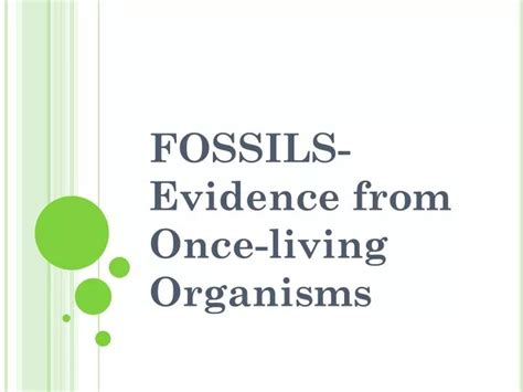 PPT - FOSSILS- Evidence from Once-living Organisms PowerPoint ...