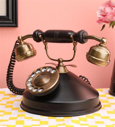 Buy Black Metal Round Antique Telephone Decorative Showpiece at 6% OFF ...