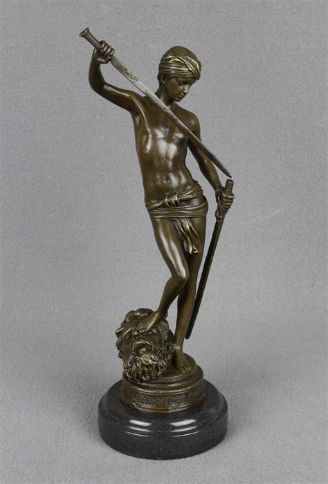 For sale: a solid bronze figure of David with the head of Goliath in the manner of the Grand ...