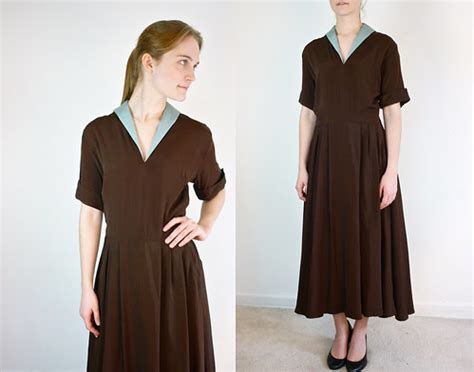 1940s Plus Size Dress | Vintage 1940s dress in chocolate bro… | Flickr