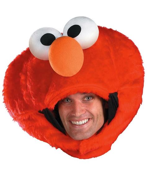 Adult Sesame Street Elmo Headpiece Costume Accessory Men Costumes ...