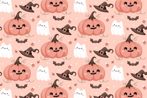 Premium Vector | Flat halloween pastel pattern background