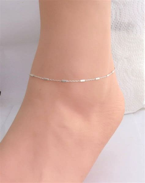 100% Sterling Silver Anklet Dainty Silver Anklet Silver | Etsy | Silver ...