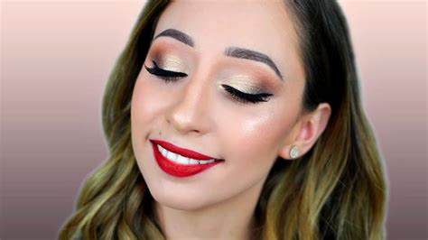 Fall Glam Makeup Tutorial - Classic with Red Lips | Glam makeup ...