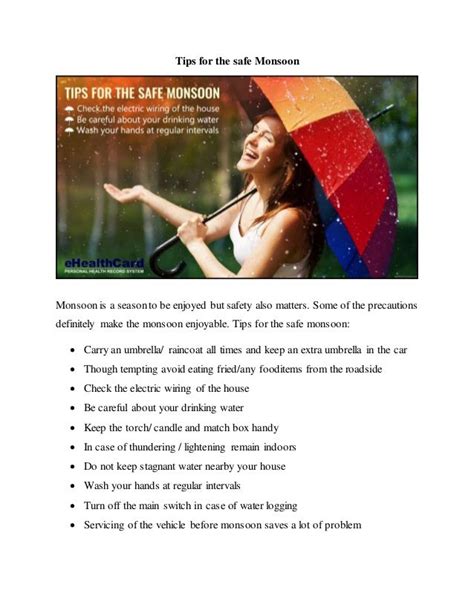 Tips for the safe Monsoon