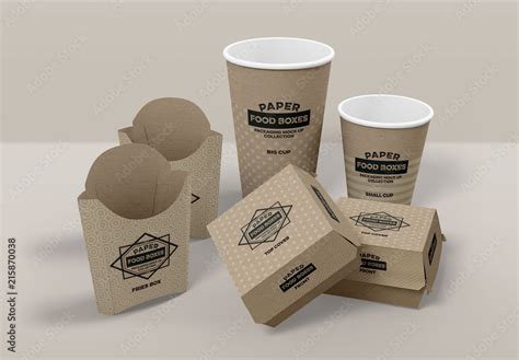 Fast Food Packaging Mockup Stock Template | Adobe Stock