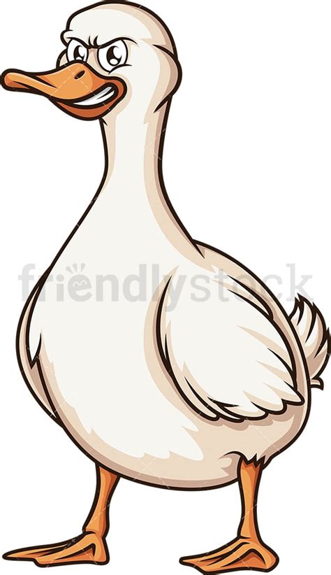 Mad Duck Cartoon Clipart Vector - FriendlyStock