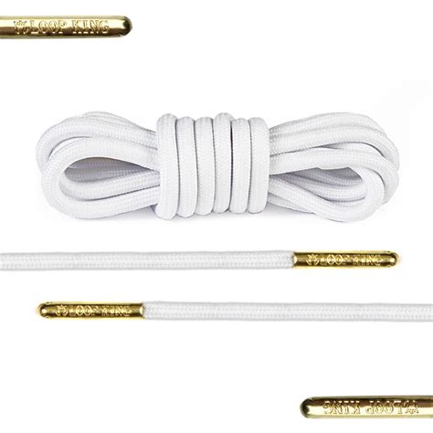 Rope White Shoe Laces with Gold Tips - From Loop King