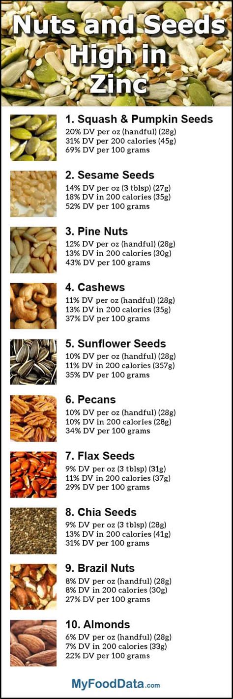 Top 10 Nuts and Seeds Highest in Zinc