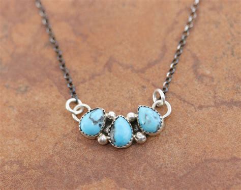 Navajo Silver Turquoise Necklace – Jewelry Native American