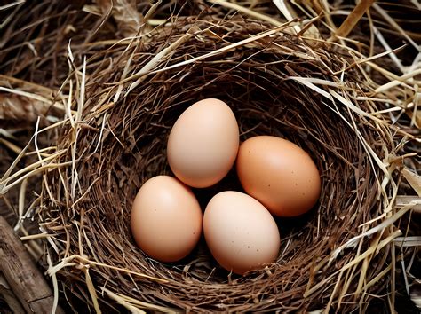 Chicken Eggs In The Nest Free Stock Photo - Public Domain Pictures