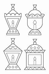 Premium Vector  Ramadan Lanterns coloring Page sketch template