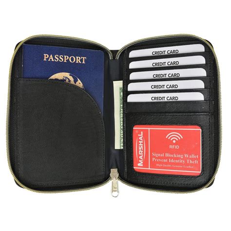 menswallet - RFID Premium Leather Men's Passport Bifold Zip Around Wallet ID & Credit Card ...