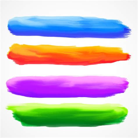 real four watercolor brush stroke set - Download Free Vector Art, Stock ...