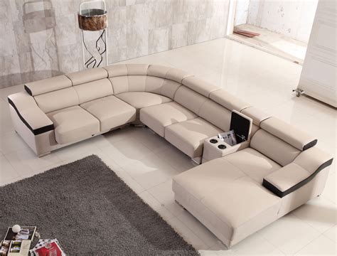 Contemporary Designer All Leather Sectional Coral Springs Florida ...