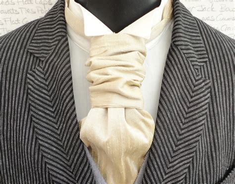 Scrunchy Wedding Cravat, Champagne Silk Dupion Wedding Cravat, Groom Cravat, Groom Ascot