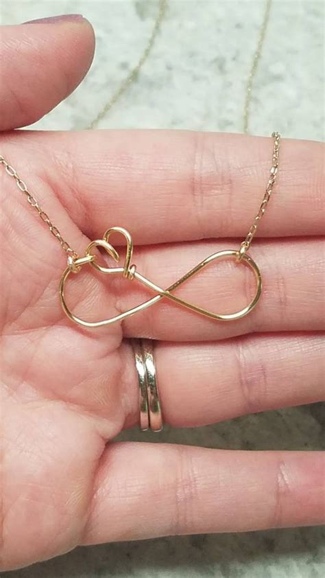 Infinity Heart Necklace Heart and Infinity Symbol Friendship Necklace Gift for Friend Gift of ...