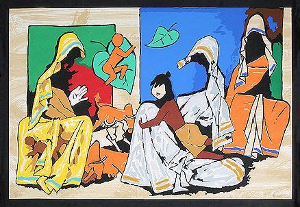 Maqbool Fida Husain - Mother Teresa | Indian art, Mf hussain paintings, Painting