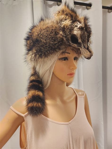 Real Raccoon Skin Daniel Boone Hat Cap Fur Hat - Etsy