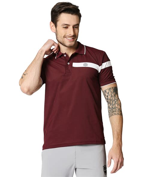 Buy Men's Maroon Polo T-shirt for Men Maroon Online at Bewakoof