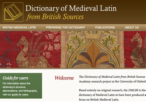 Dictionary of Medieval Latin from British Sources | Oxford Centre for Late Antiquity