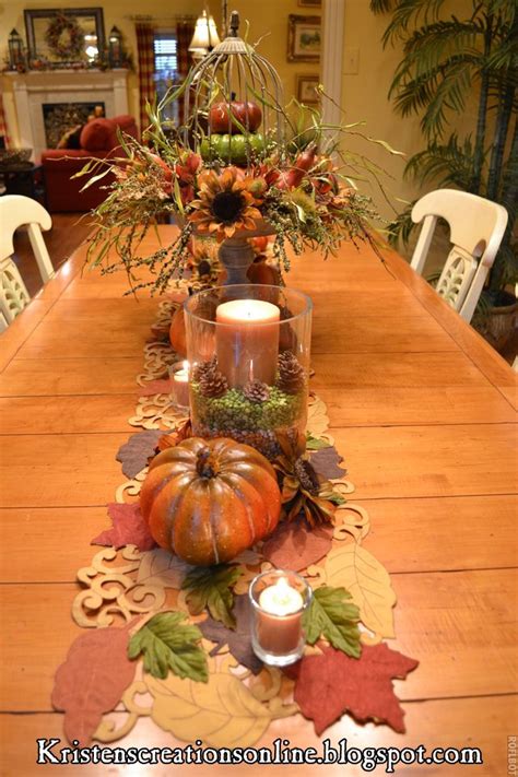 Kristen's Creations: The Dining Room Table Dressed For Fall Pumpkin Centerpieces, Thanksgiving ...