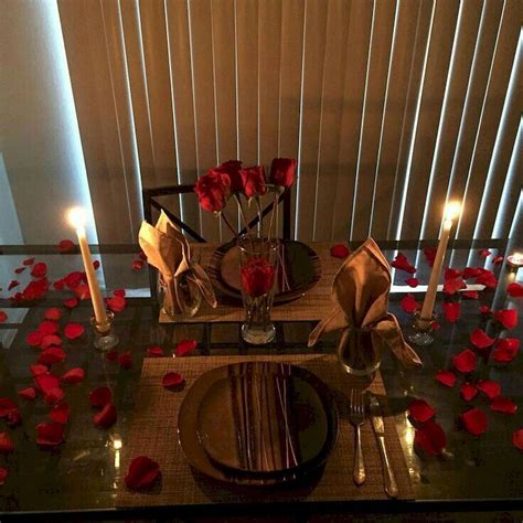 36 Lovely Romantic Table Setting For Two Best Valentine's Day Ideas | Romantic dinner decoration ...