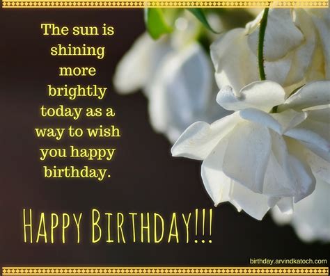 True Picture HD Birthday Cards : The sun is shining more brightly today (White Rose Birthday Card)