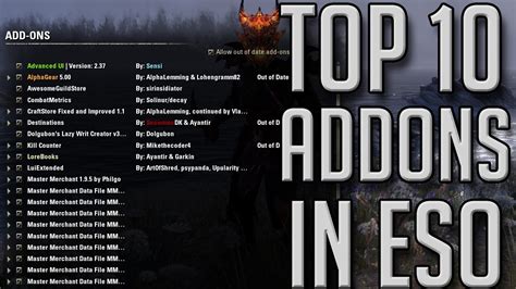 TOP 10 ADDONS FOR ESO (Elder Scrolls Online Tips for PC) - YouTube