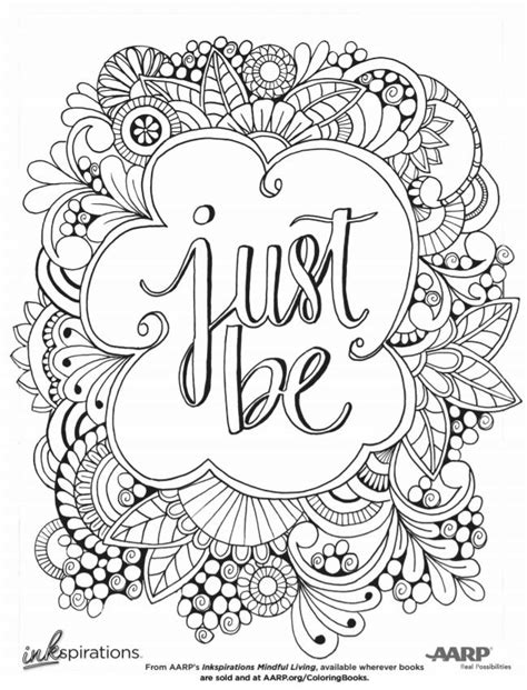 Mindfulness Quotes Coloring Pages Just Be - Free Printable Coloring Pages