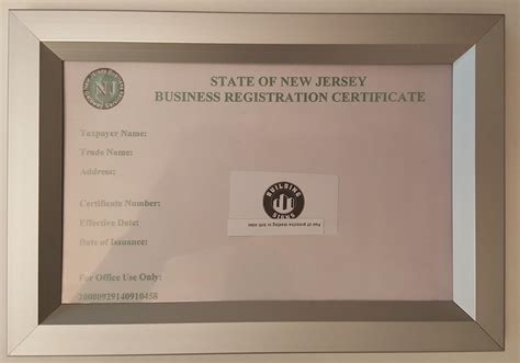 new jersey business registration certificate - LLC Bible