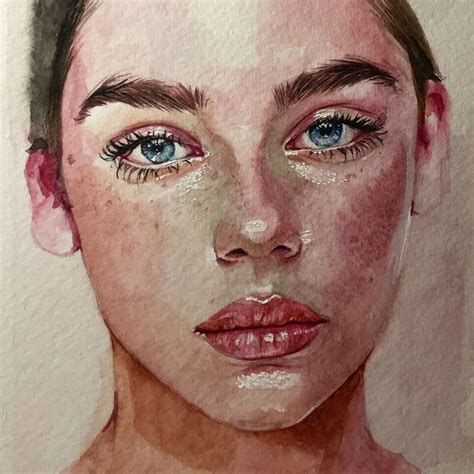 Watercolor portrait | Dessin de visage, Portrait peinture, Dessin