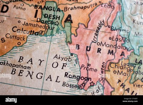 Map of the bay of Bengal - Burma Stock Photo - Alamy