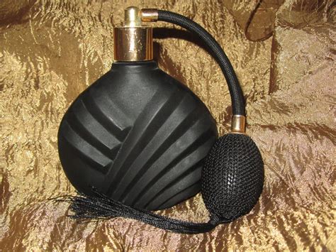 Vintage black Glass Perfume Atomizer Bottle | Perfume atomizer, Perfume ...